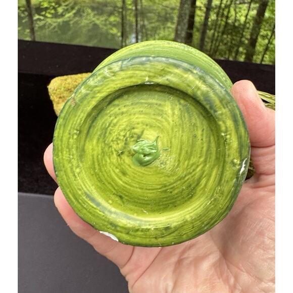 Mossy Green Flocked Bunny Rabbit In Flower Pot Spring Easter Decor - Picture 5 of 8